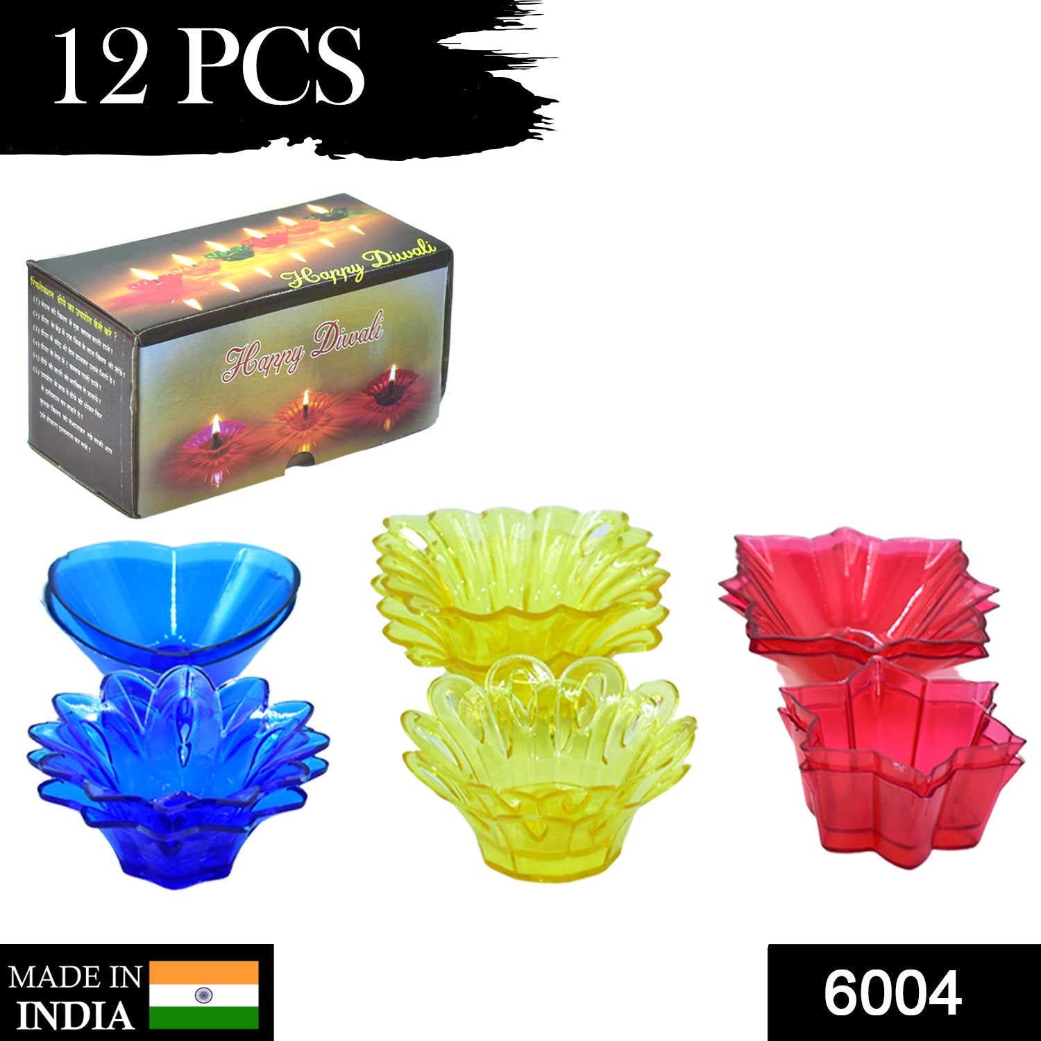 6004 Plastic Candle Cup With Multi Shape  (Multicolor) 6004 Plastic Candle Cup With Multi Shape  (Multicolor)
